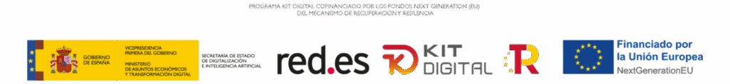 Logos oficiales del Programa Kit Digital, Red.es, Gobierno de España y Unión Europea (NextGenerationEU)
